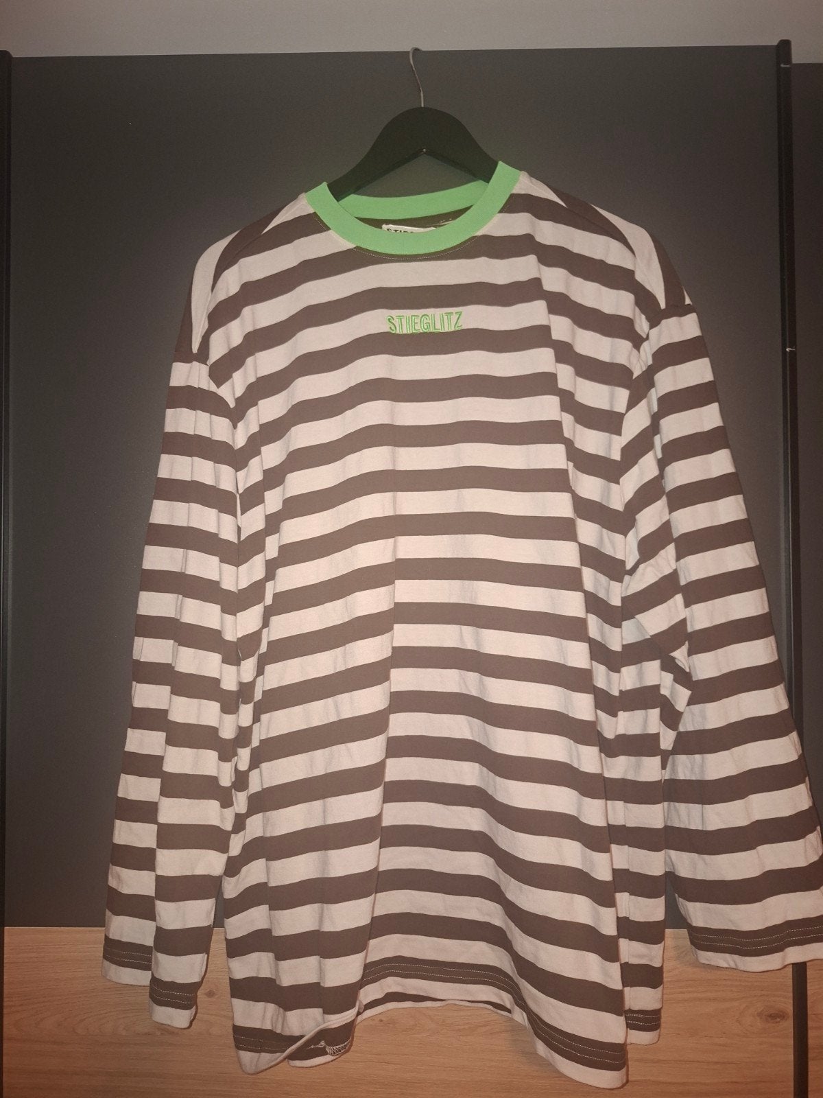 Stieglitz Longsleeve Maat S - Groen/Bruin Gestreept, Stieglitz, Ophalen of Verzenden, Lange mouw, Maat 36 (S)