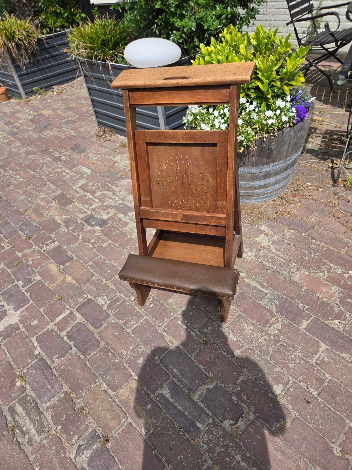 Antiek bidstoeltje / knielbankje van hout, Antiek en Kunst, Ophalen