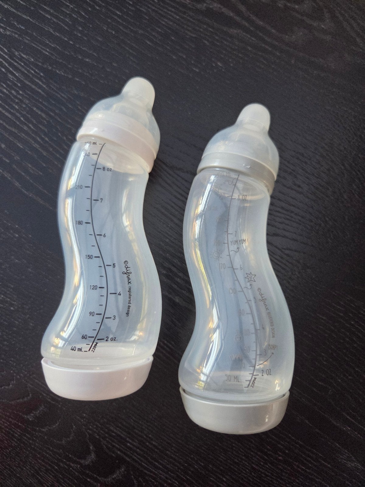 2 Difrax S-flessen 250 ml met speen S, Kinderen en Baby's, Babyvoeding en Toebehoren, Difrax, Gebruikt, Overige typen, Ophalen of Verzenden