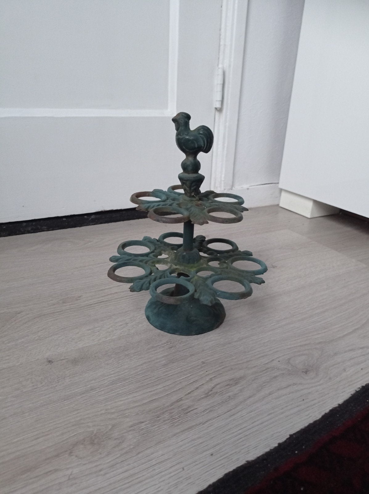 Vintage gietijzer eieren standaard, Ophalen of Verzenden