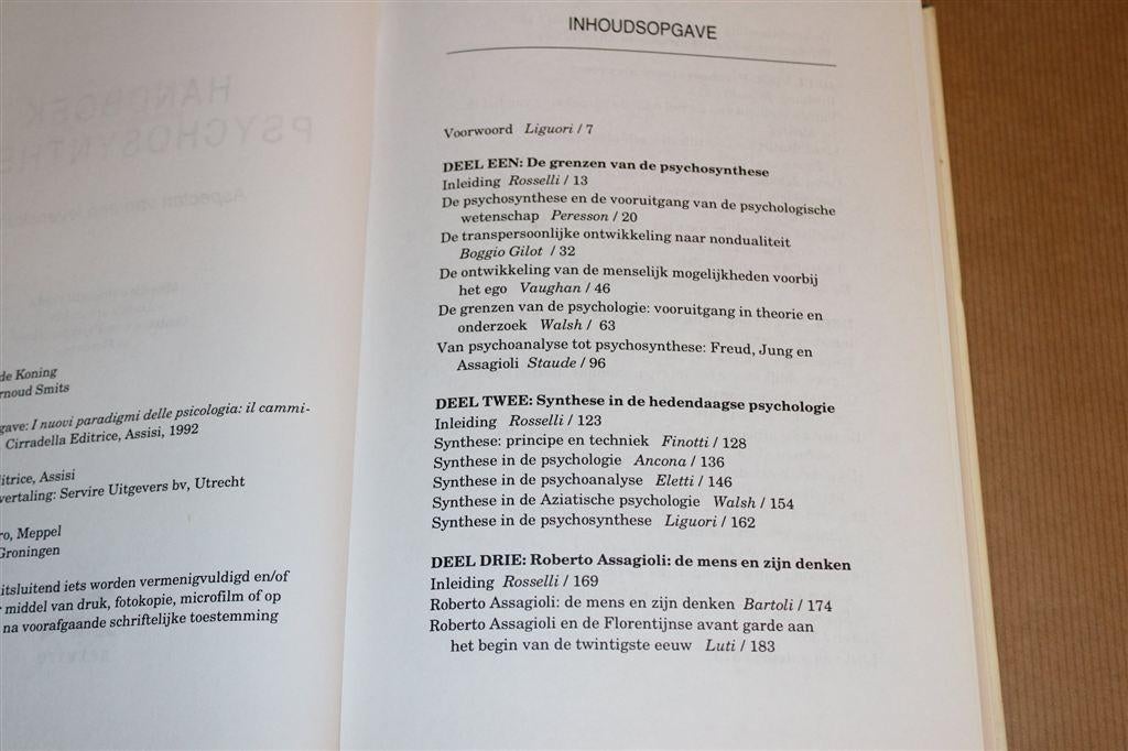 Handboek Psychosynthese — Lezingen over Werk Assagioli, Ophalen of Verzenden, Gelezen, Overige onderwerpen, Achtergrond en Informatie