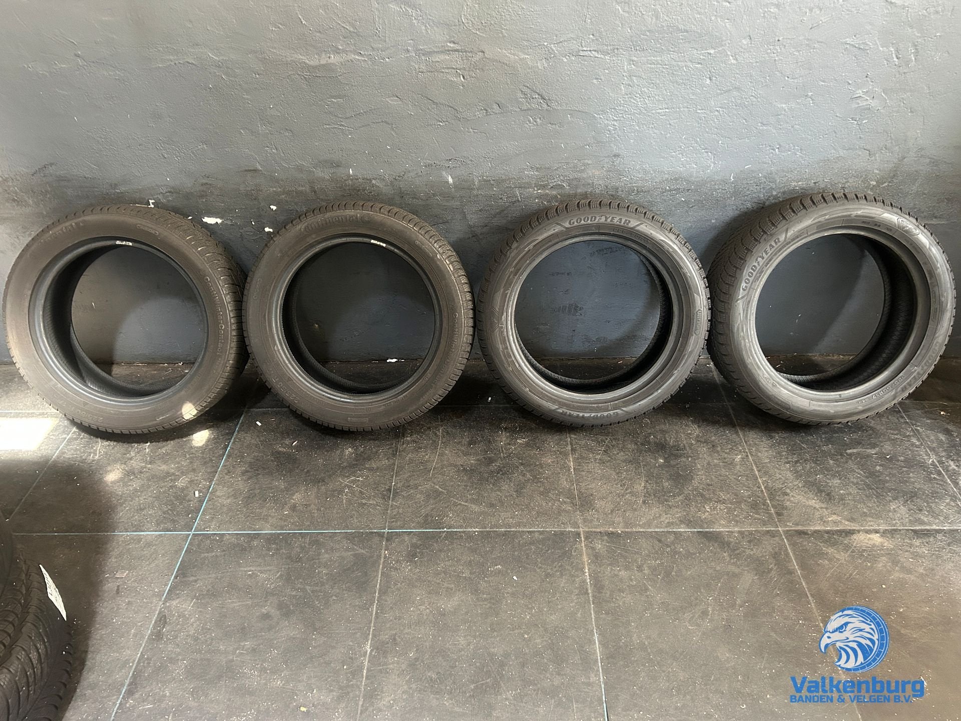 7mm! Winterbanden 225/50R17 Goodyear Continental, Gebruikt, -, -, 17 inch