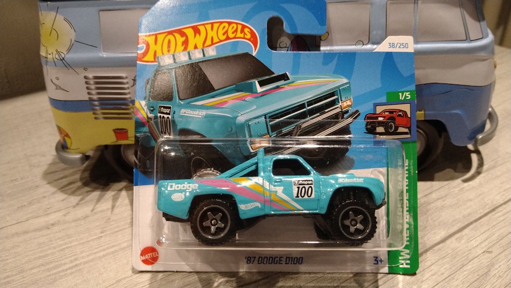 Hot Wheels Dodge D100 1987 Mopar Blue 1/64, Ophalen of Verzenden, Nieuw, Auto