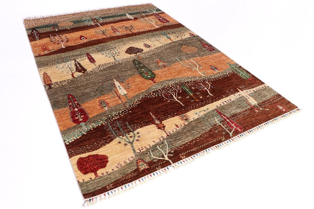 Ariana Afghanistan gabbeh afghan, Geel, Ophalen of Verzenden, 200 cm of meer, Prachtige Perzische Vloerkleden, Kelims & Kussens
