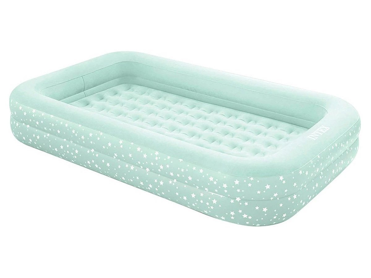 Intex Kidz Travel luchtbed - Blauw met topper, Ophalen, Zo goed als nieuw, 1-persoons