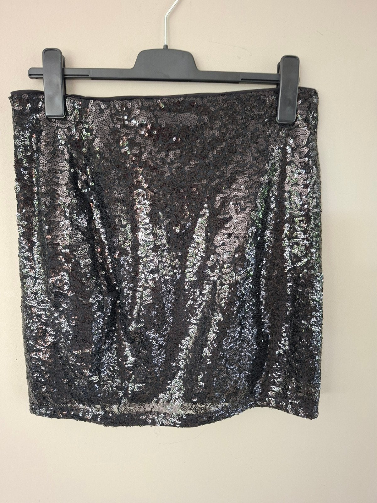 Zwarte glitterrok minirok maat M, Maat 38/40 (M), Zwart, H&M Divided, Ophalen of Verzenden