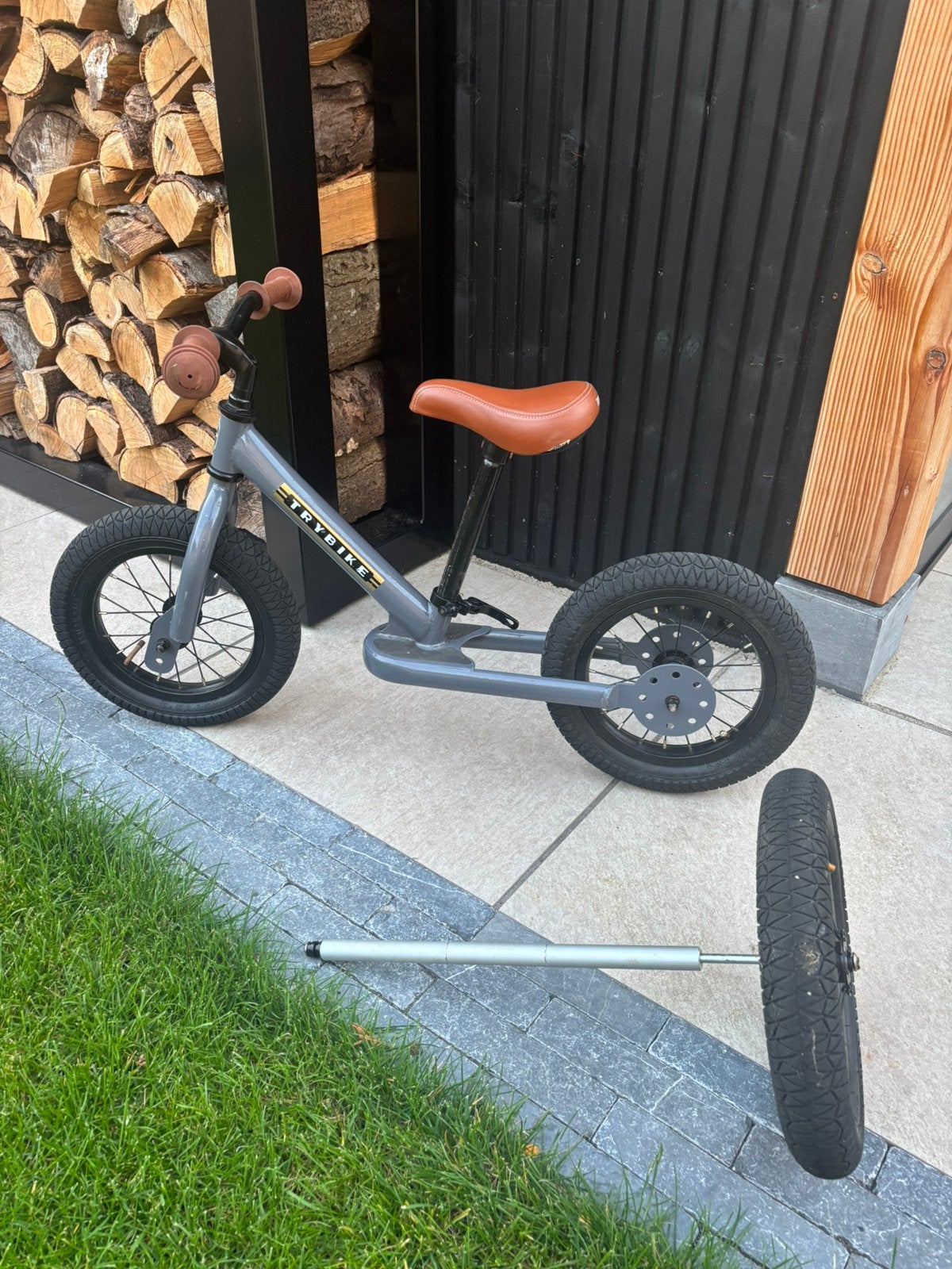 Trybike steel 2 in 1 loopfiets grijs, Ophalen, Zo goed als nieuw, Loopfiets