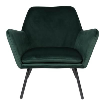 2X Stijlvolle Groene Velours Fauteuil - Zo goed als nieuw, Ophalen, 75 tot 100 cm, Zo goed als nieuw, Stof