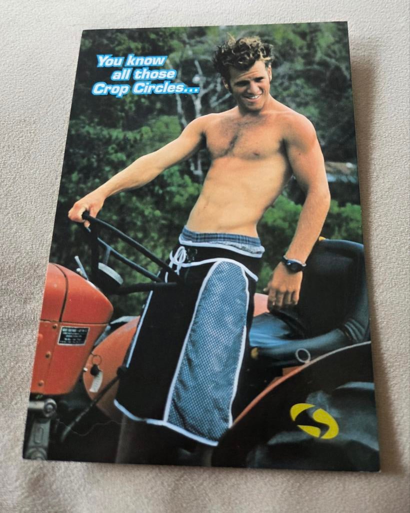 Reclame Spoon horloge - sexy man op tractor, Verzenden, 1980 tot heden, Ongelopen, Overige thema's
