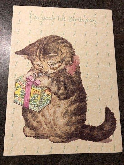 Beatrix Potter Kaart Schilderijtje Poes Kat MissMoppet Nieuw, Verzamelen, Ophalen of Verzenden, Nieuw, Dier