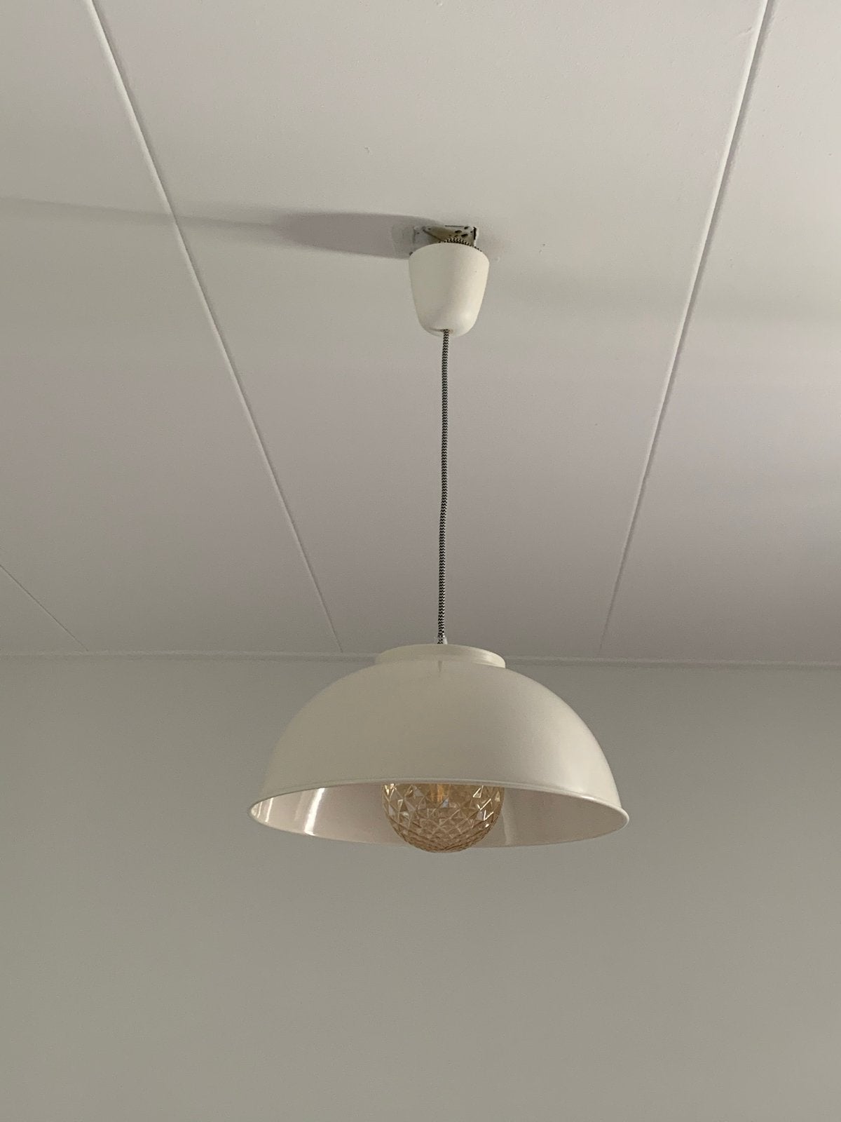 Witte hanglamp, Ophalen, Gebruikt, Metaal, E27 (groot)