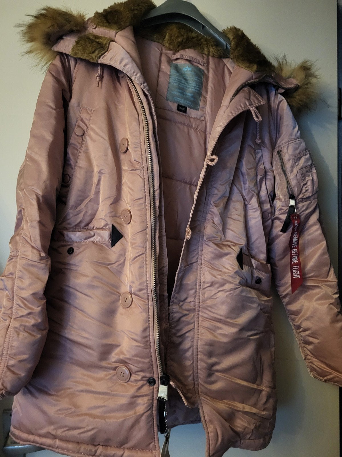 Alpha Industries N3B VF 59 Wmn Parka - Zilverroze Maat L, Maat 38/40 (M), Nieuw, Ophalen of Verzenden, Roze
