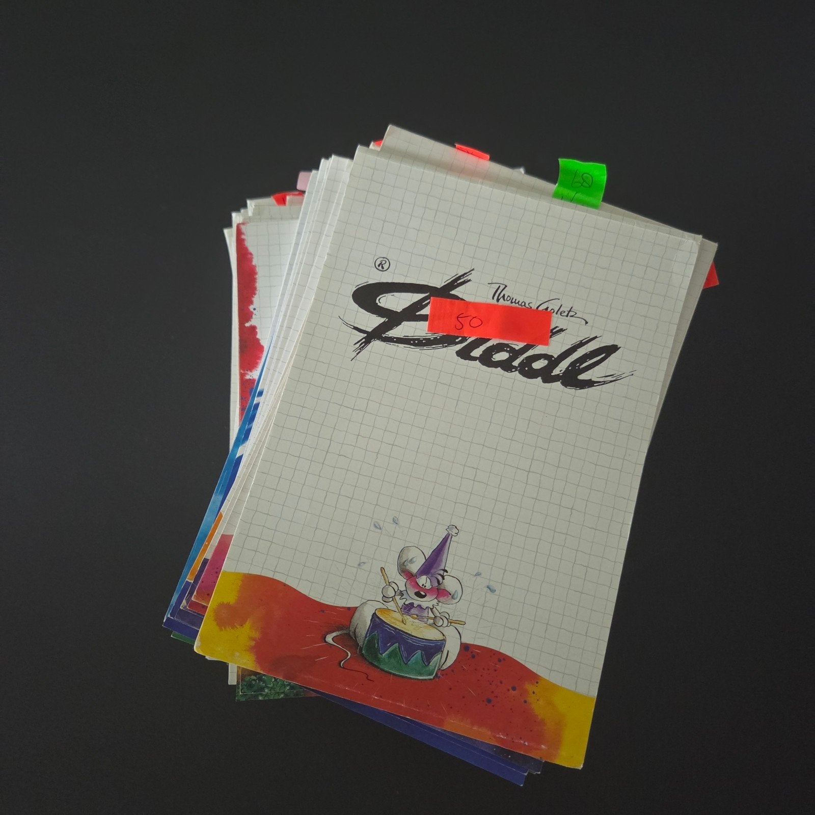 Setje a5 diddlblaadjes, Verzamelen, Diddl, Ophalen of Verzenden, Verschillende figuren, Zo goed als nieuw, Papier, Kaart of Schrift