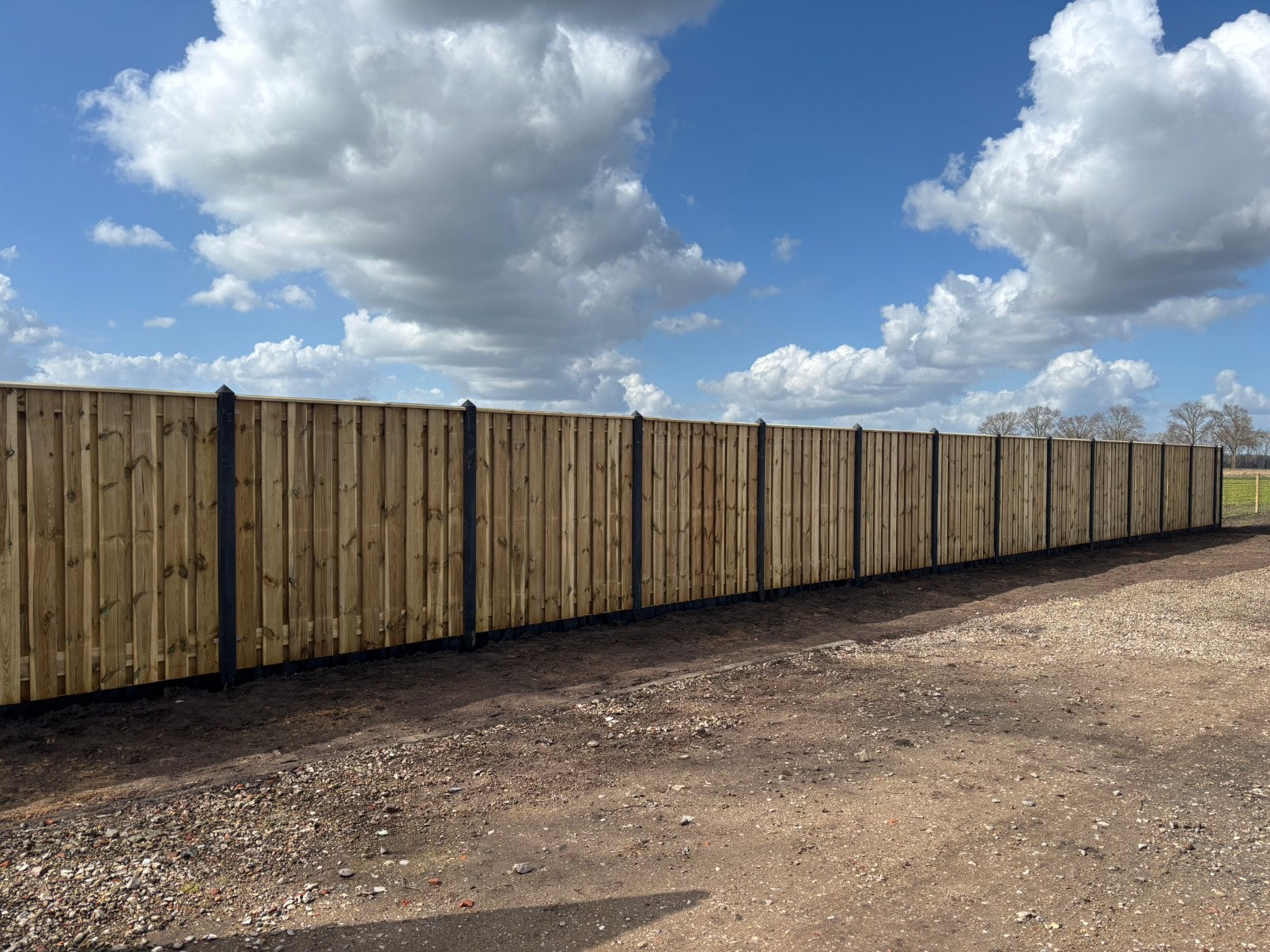 Grenen hout/beton schutting €110 per meter incl. Montage, Tuin en Terras, Ophalen, 1 tot 2 meter, Minder dan 3 meter, Nieuw