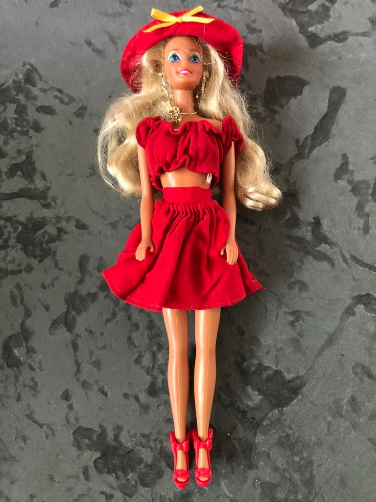 Vintage barbie 1966 in zomerse spaanse look outfit., Ophalen, Zo goed als nieuw, Fashion Doll