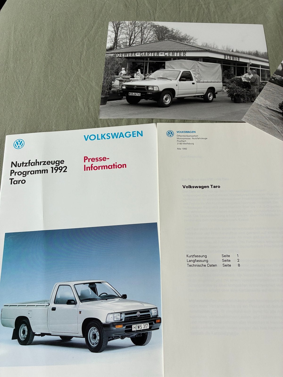 VW Volkswagen Taro persinformatie met fabrieksfoto's, Ophalen of Verzenden, Zo goed als nieuw, Volkswagen