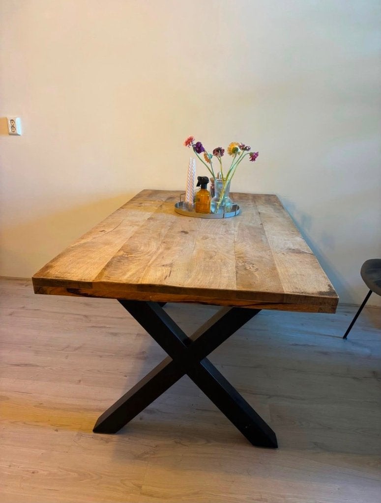 Eettafel, Huis en Inrichting, Ophalen, Gebruikt, Landelijk/industrieel, 50 tot 100 cm