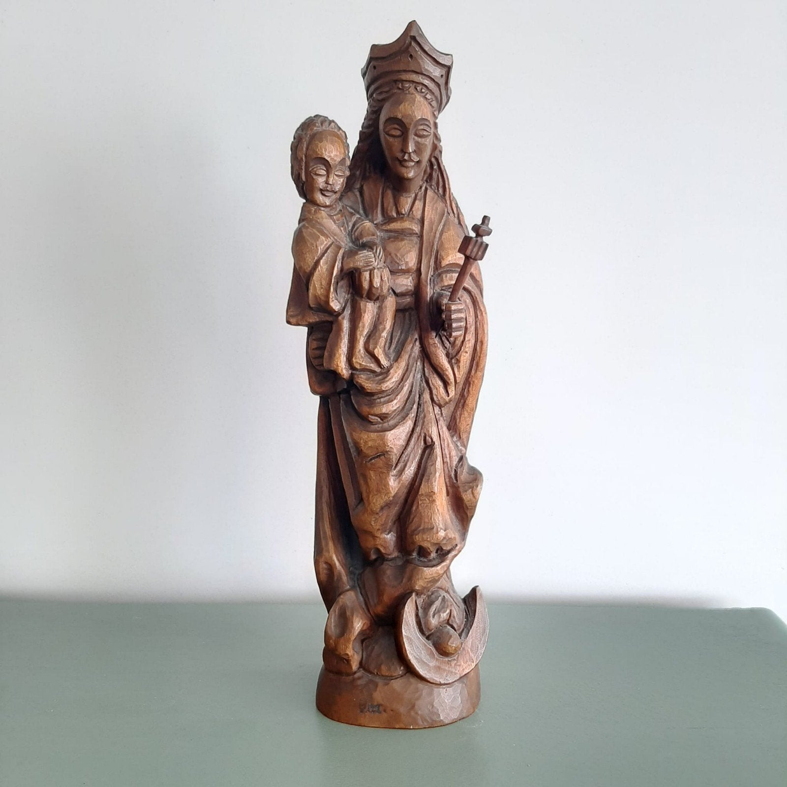 Houtgesneden Maria Madonna beeldje 1978, Mallorca, Ophalen of Verzenden