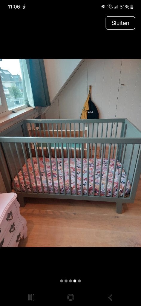 Oeuf New York Sparrow crib ledikant, Kinderen en Baby's, Ophalen, Gebruikt, 140 tot 160 cm, 70 tot 85 cm