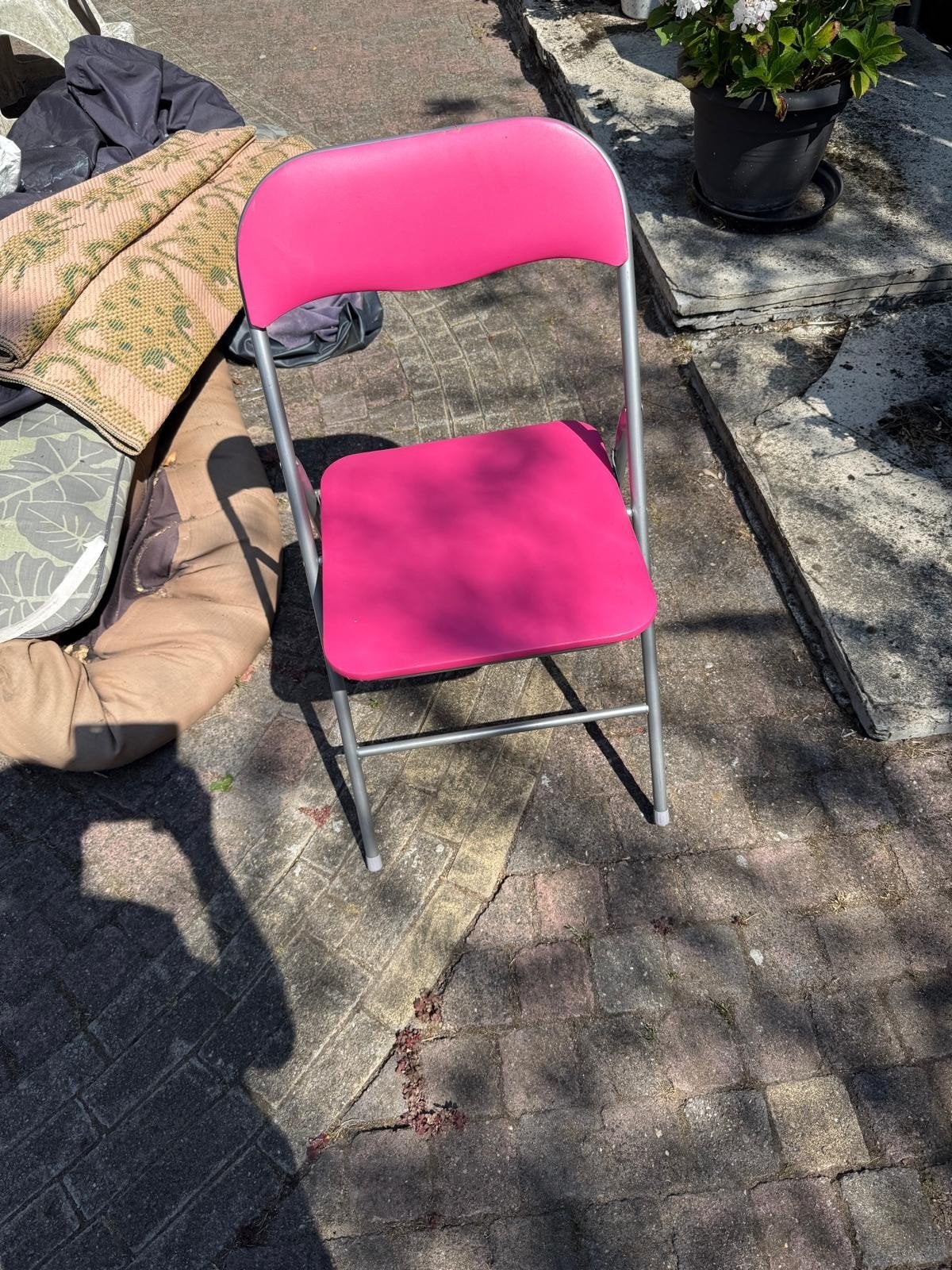 Roze opvouwbare stoel - handig en compact, Ophalen, Gebruikt, Overige kleuren, Eén
