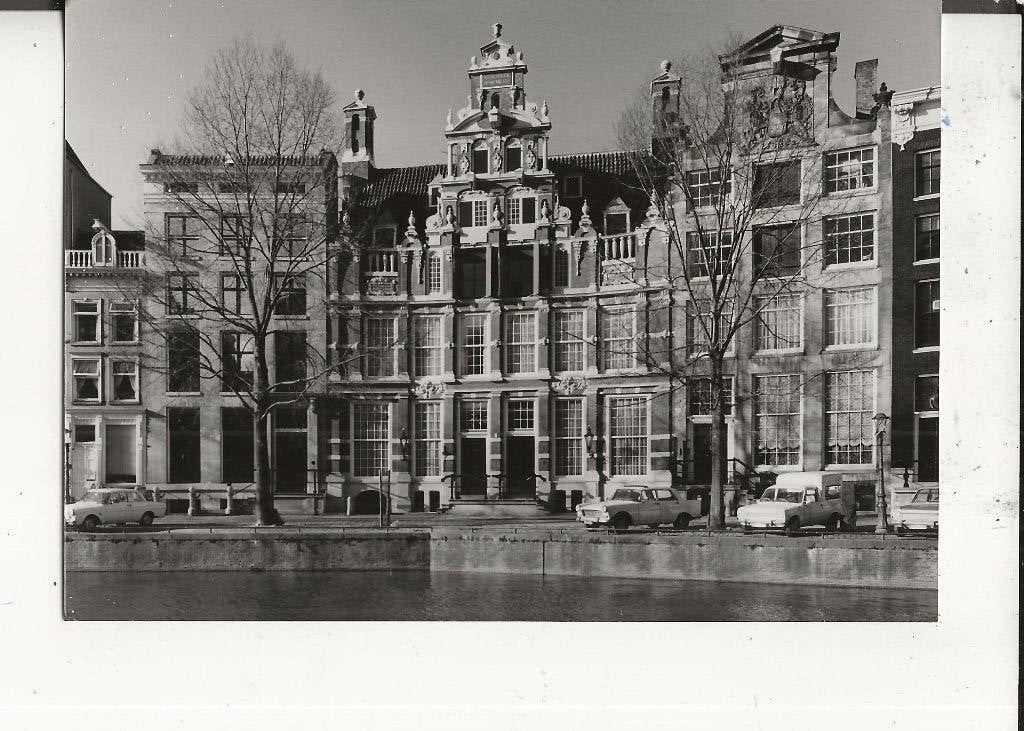 Amsterdam Panden met torentjes langs een gracht Foto, Ophalen of Verzenden, 1940 tot 1960, Ongelopen, Noord-Holland