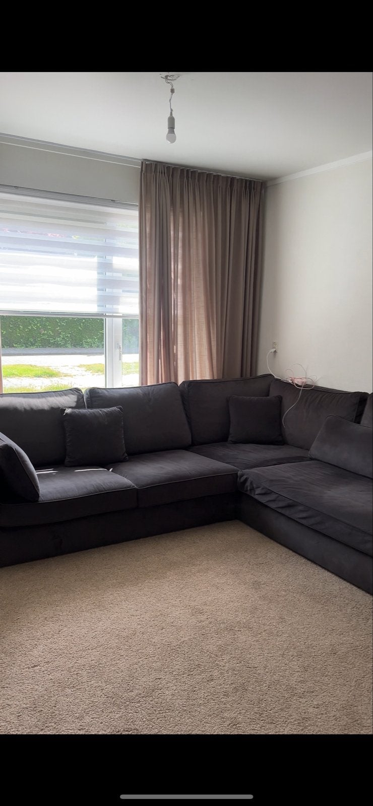 Perfecte antracietgrijze bank - Zo goed als nieuw, 100 tot 125 cm, Hoekbank, 300 cm of meer, Ophalen of Verzenden