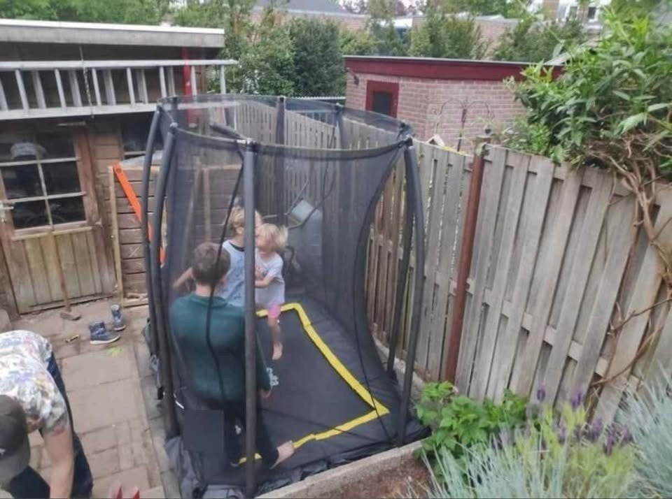 Gebruikte trampoline met veiligheidsnet, Ophalen of Verzenden