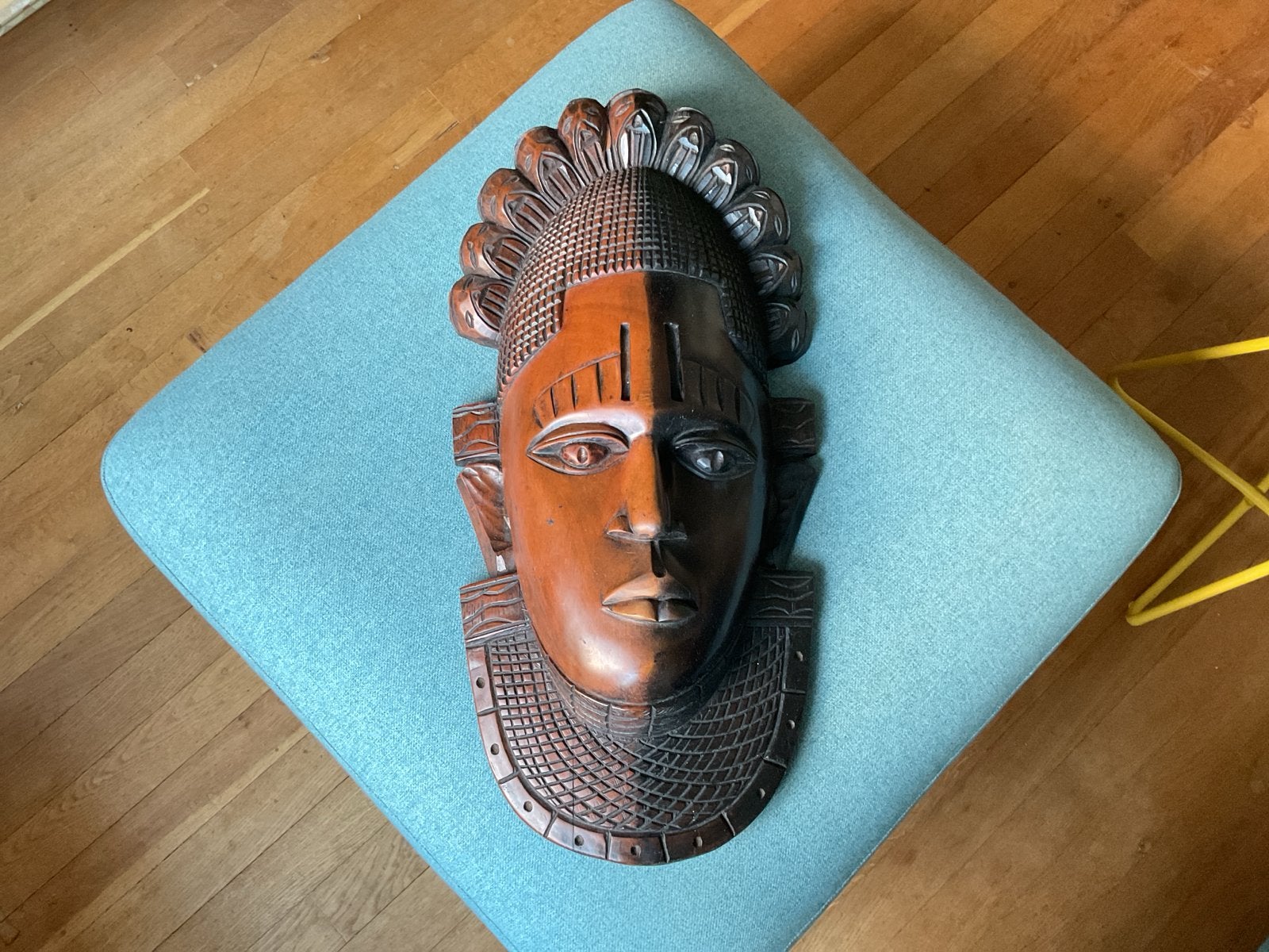 Mooi houten masker, 64x32x14 cm, Antiek en Kunst, Bruin, Masker, Gesneden, Ophalen