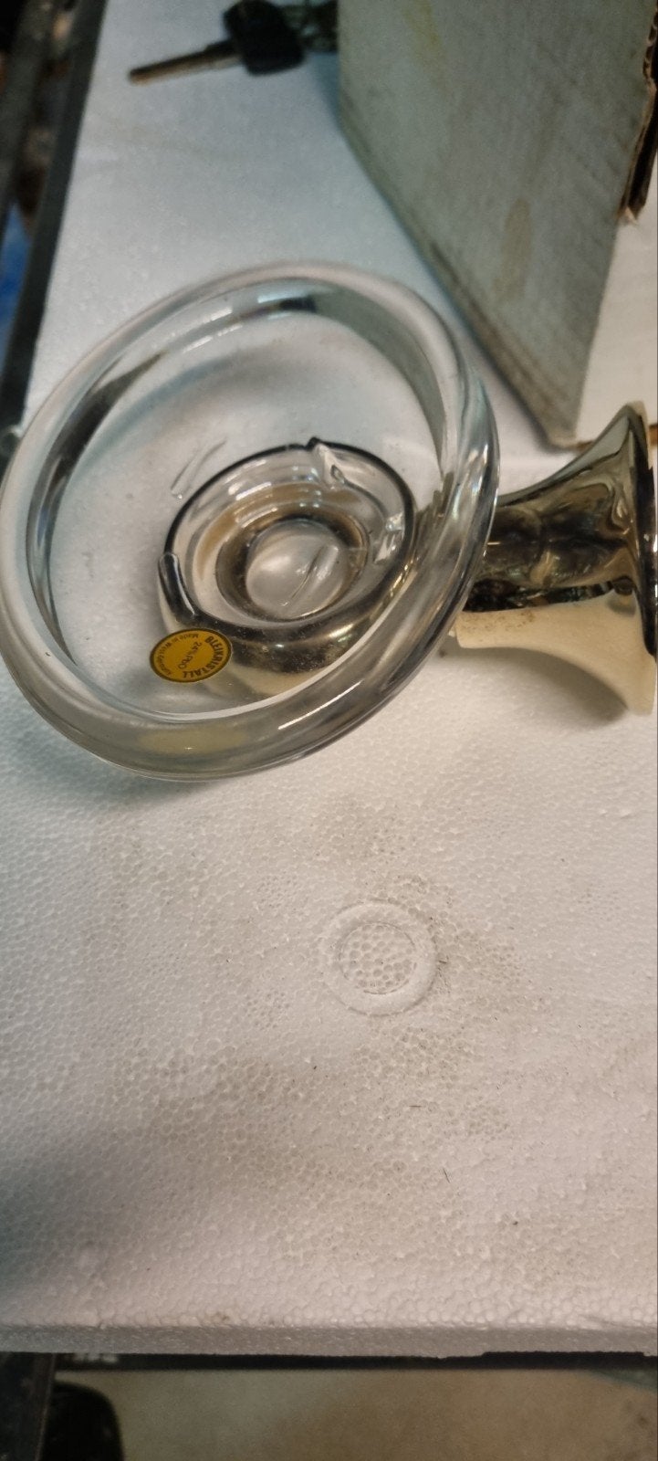KERAMAG ZEEPSCHAAL/GLAS HOUDER  MESSING, Ophalen of Verzenden