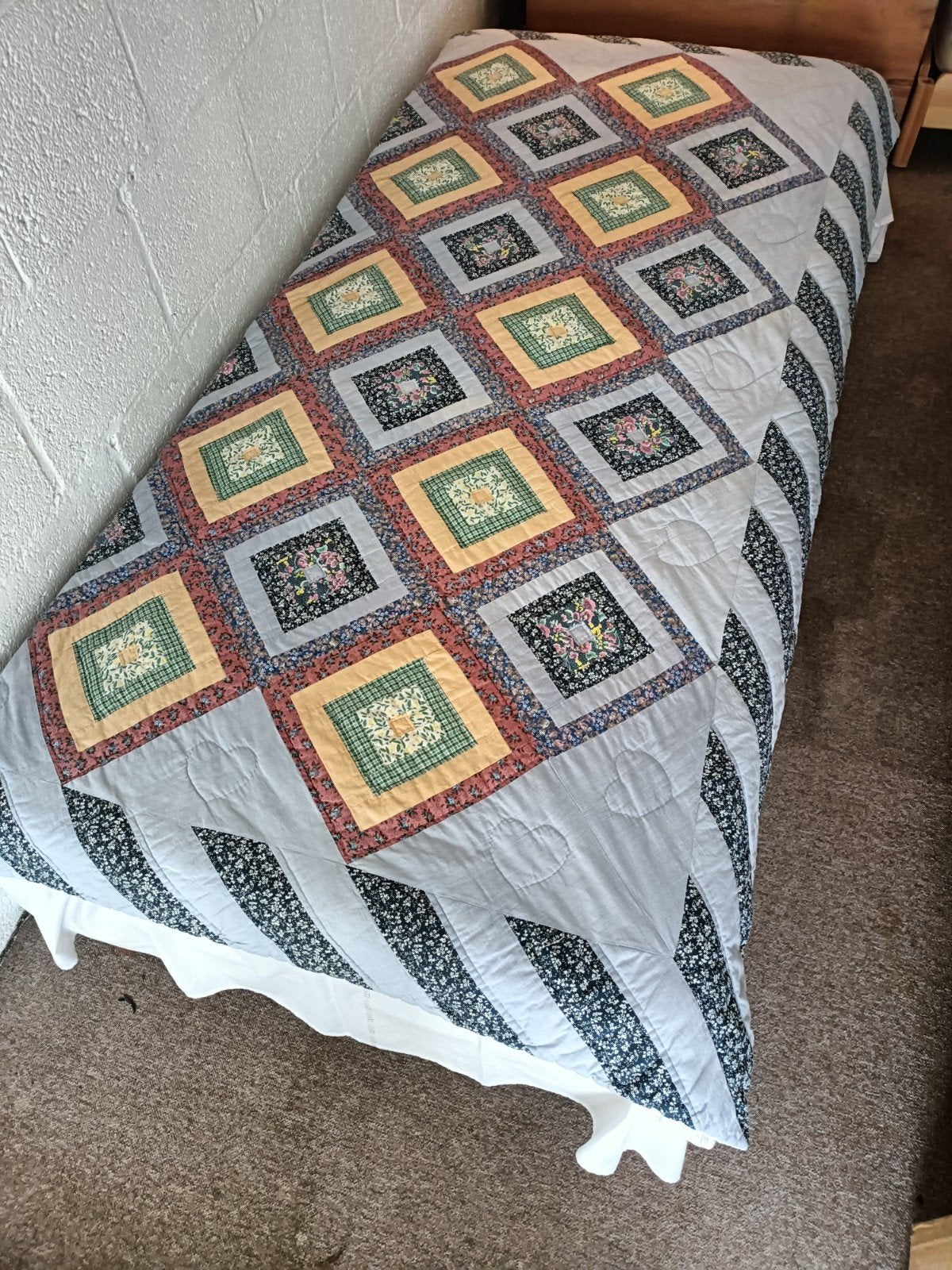 Plaid/beddensprei en kussenslopen. Patchwork, Ophalen of Verzenden, Nieuw