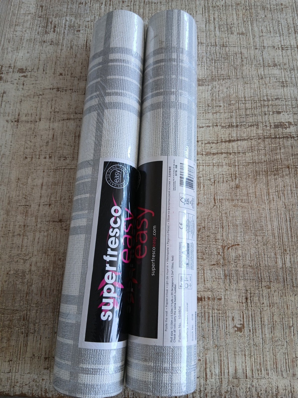 Superfresco Easy Vliesbehang - Grijs geruit (2 rollen), Ophalen, Overige merken, Modern, Grijs