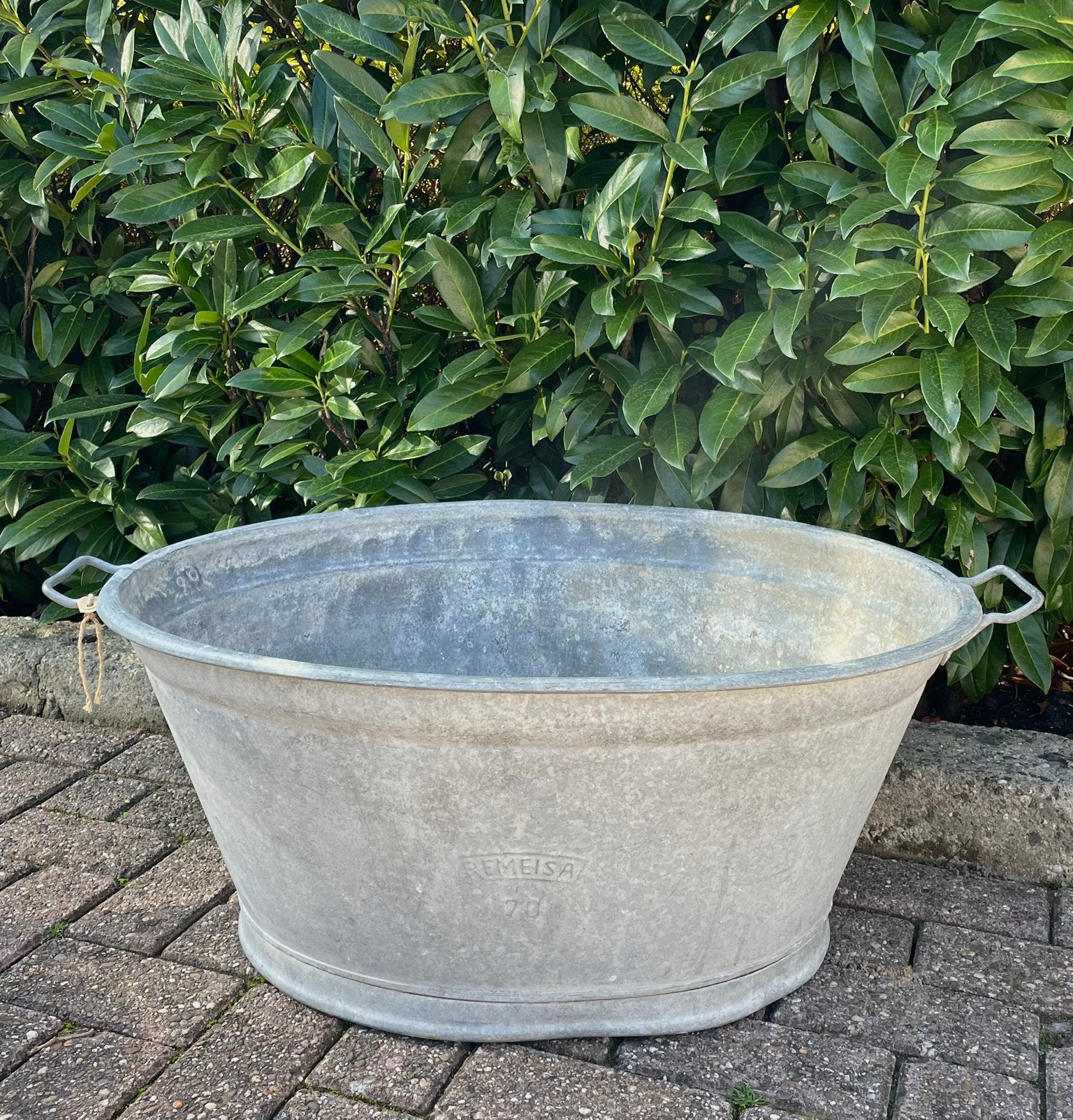Brocante oud zinken teil 74 x 59 cm, Antiek en Kunst, Ophalen of Verzenden