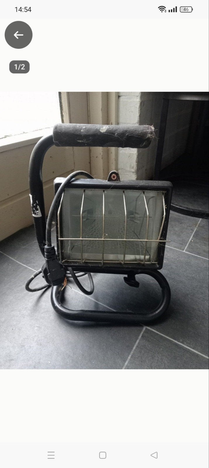 Bouwlamp 500W - Robuuste Halogeen Werklamp, Gebruikt, Met statief, Ophalen of Verzenden, Lamp met armatuur