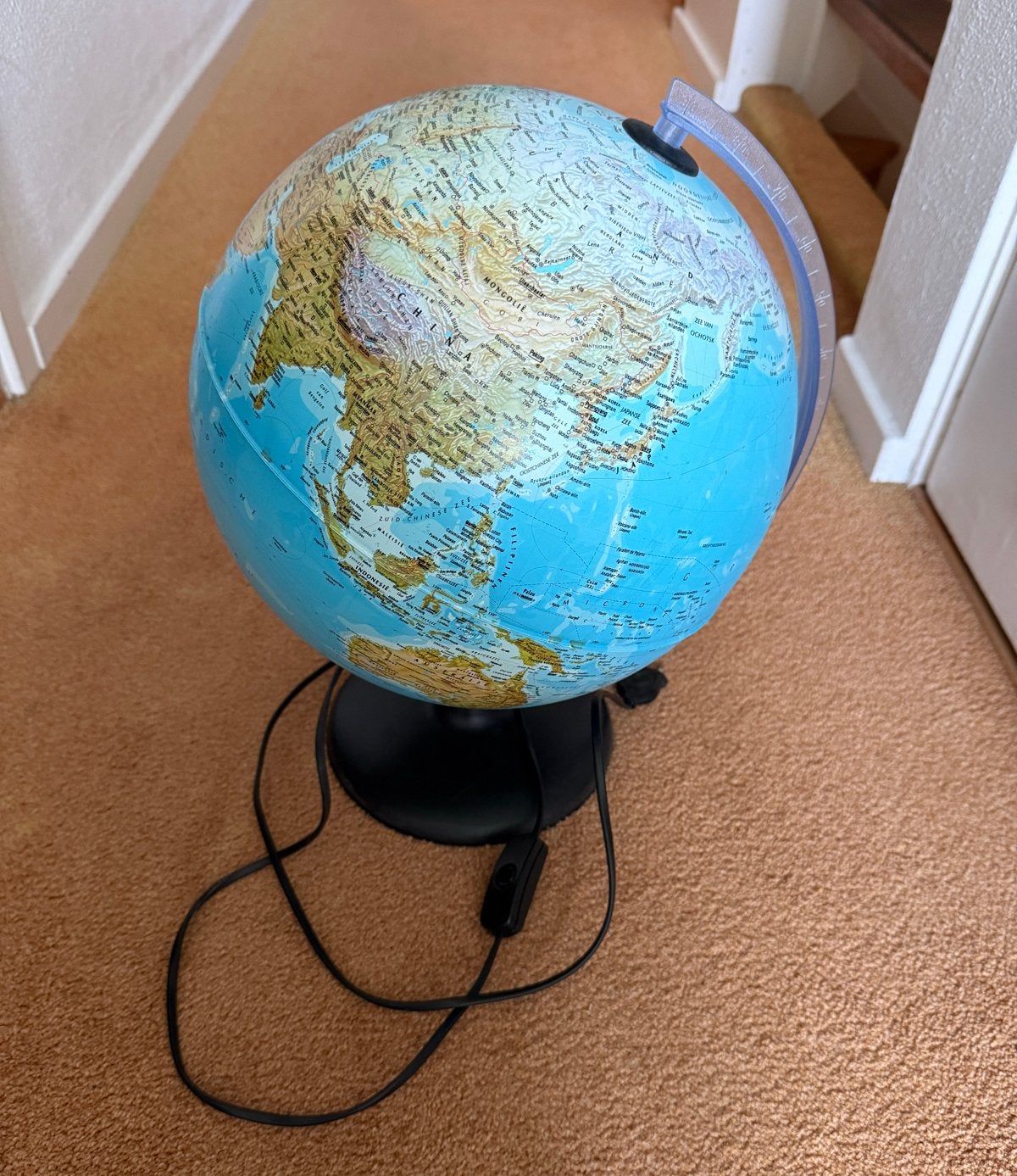 Verlichte Wereldbol - Educatief en Decoratief, Ophalen, Gebruikt, Kunststof, Draaibaar