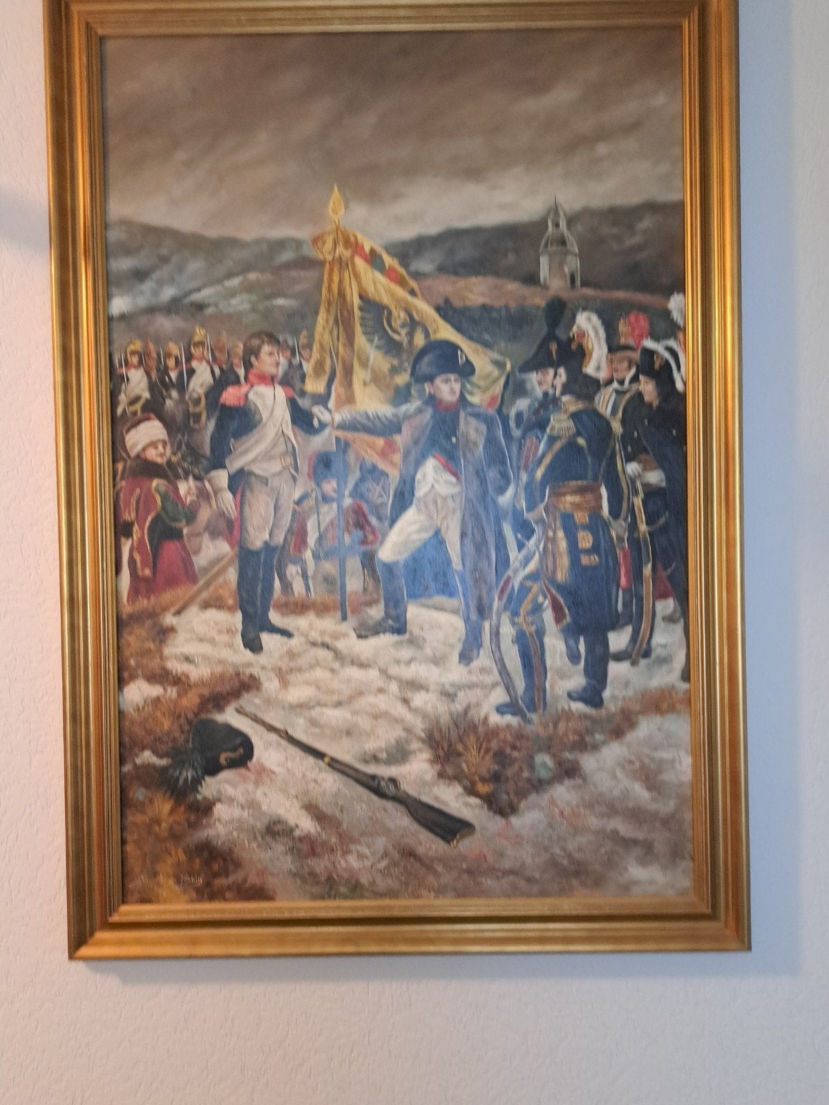 Indrukwekkend Schilderij Napoleon - Gesigneerd, Ophalen, Klassiek, Gesigneerd
