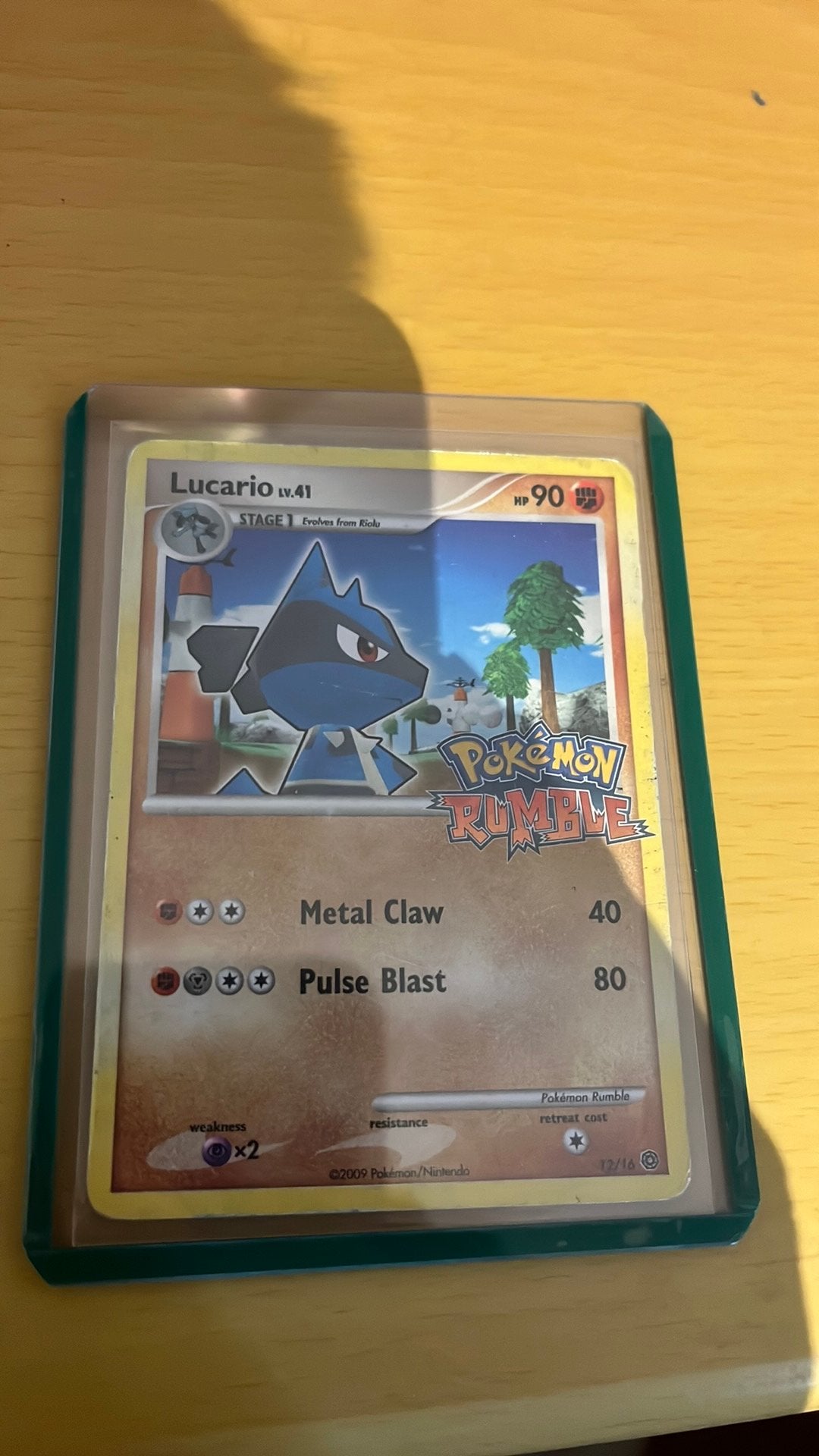 Lucario pokemon rumble 12/16, Ophalen of Verzenden, Zo goed als nieuw, Losse kaart