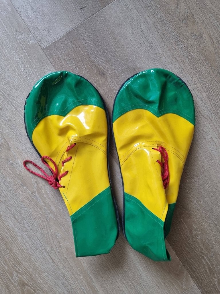 clown schoen carnaval voor alle maten voeten, Ophalen of Verzenden, Zo goed als nieuw, Feestartikel, Carnaval