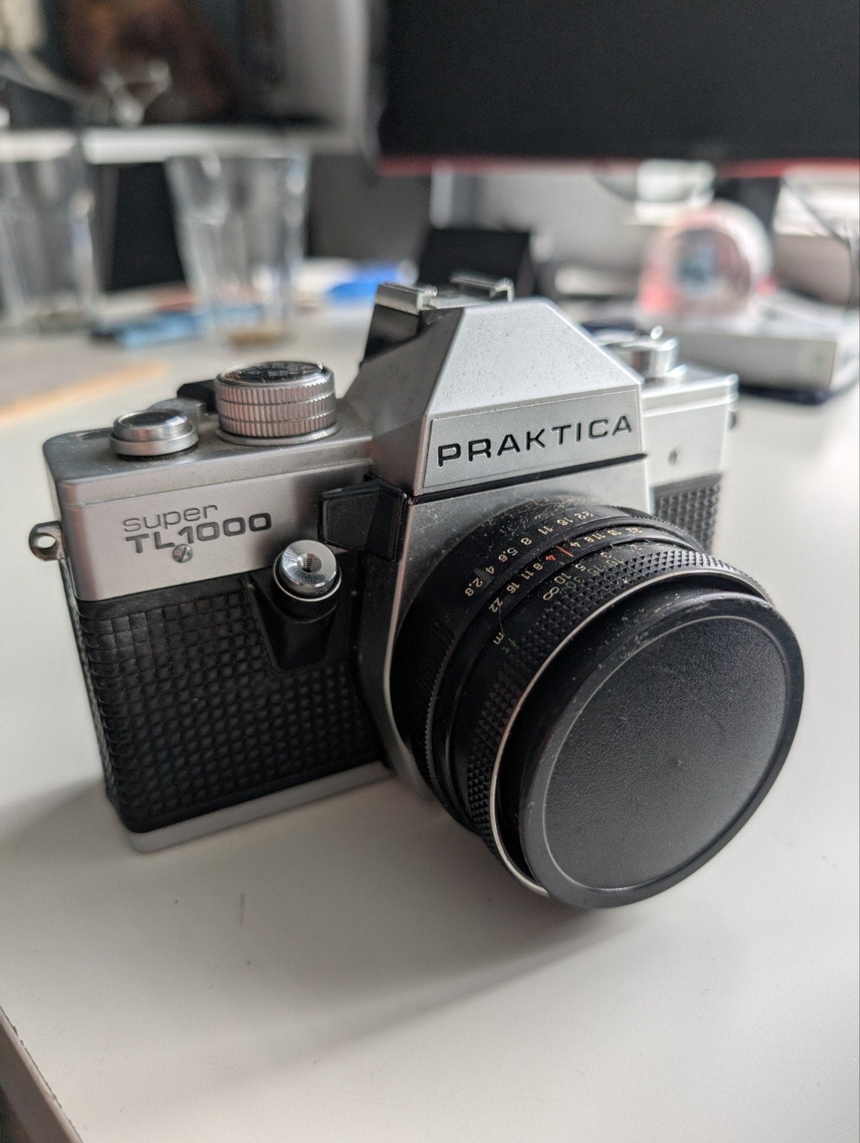 Praktica Super TL1000 met Carl Zeiss Jena 50mm f2.8 lens, Ophalen of Verzenden, Gebruikt, Spiegelreflex, Overige Merken
