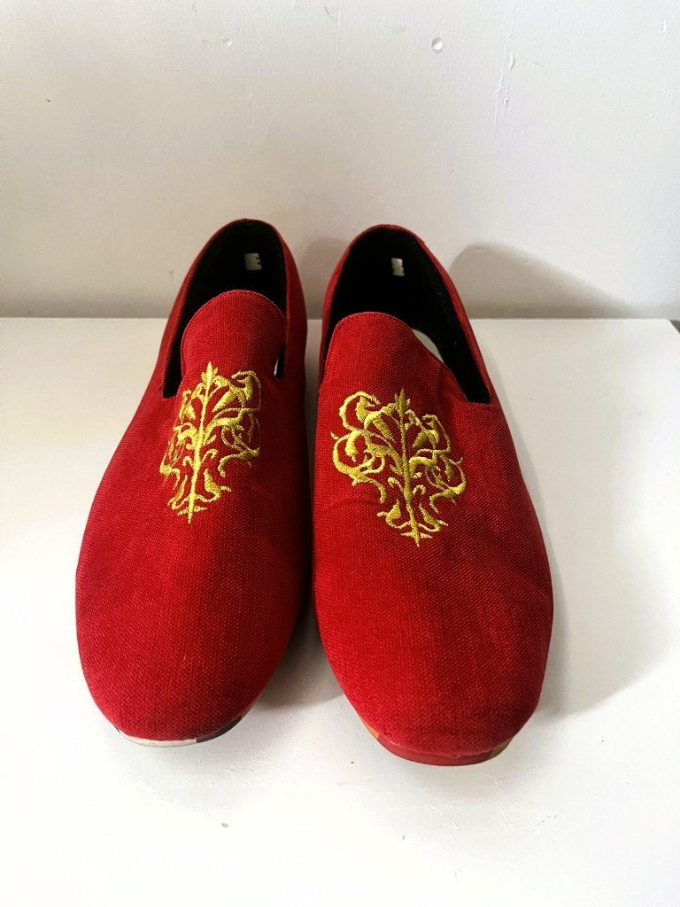 Rode instapper schoenen, maat 41, Loafers, Overige kleuren, Ophalen of Verzenden, Zo goed als nieuw