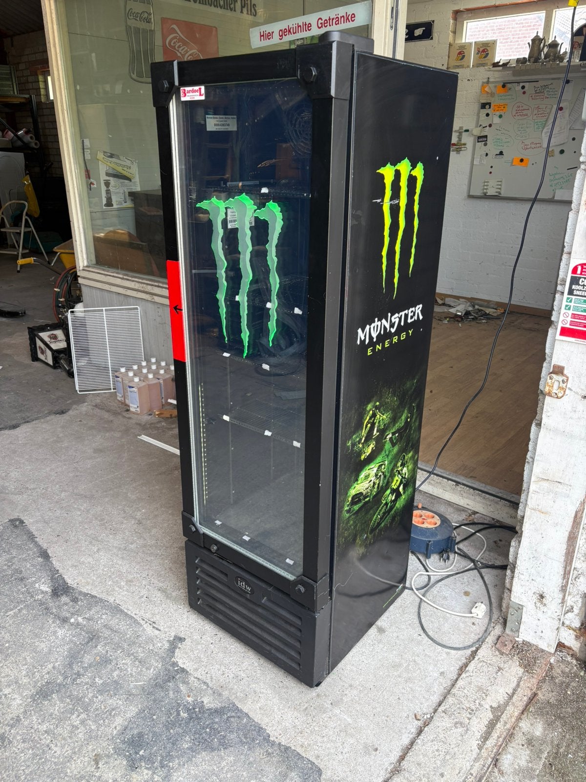 Corona coca cola monster heineken bier glasdeur koelkast, Ophalen, Zonder vriesvak, 200 liter of meer, 60 cm of meer