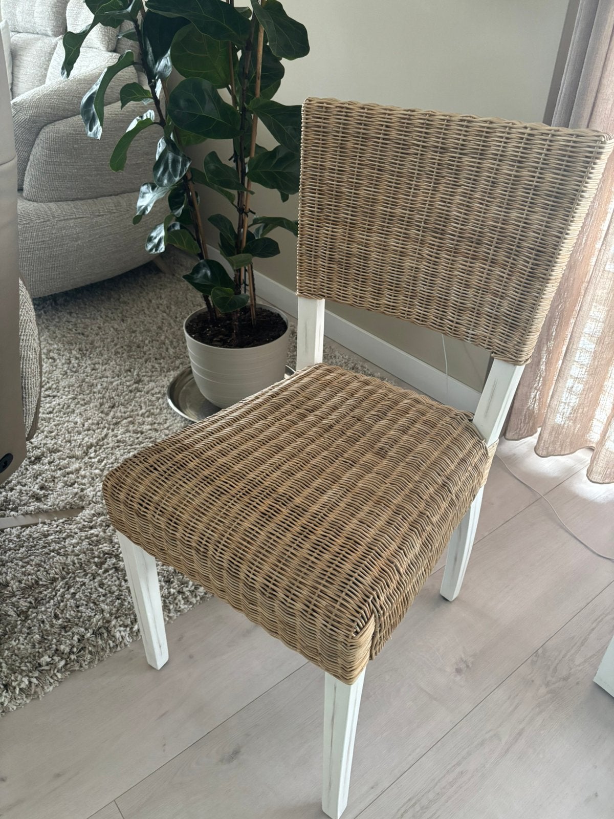 2 Riviera Maison stoelen rattan, Huis en Inrichting, Gebruikt, Twee, Overige kleuren, Riet of Rotan