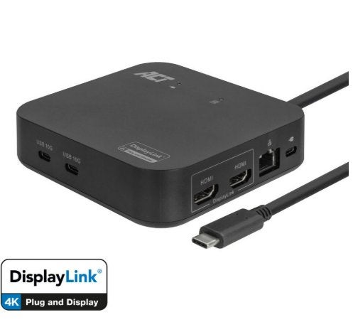 ACT AC7150 Universeel USB-C Dockingstation 4K |, Verzenden, Zo goed als nieuw