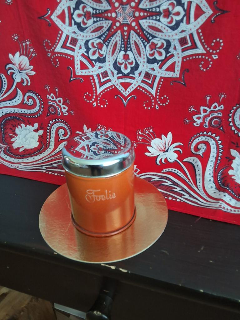 Je zal het maar missen. Gaaf FOELIE BLIKJE, Antiek en Kunst, Antiek | Emaille, Ophalen of Verzenden