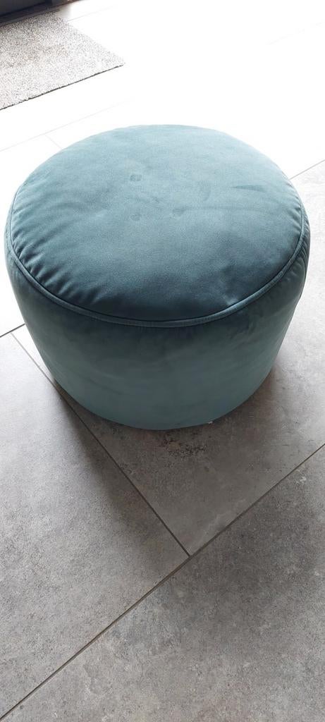 Fatboy Point Velvet Poef - Petrol, Zo goed als nieuw, Stof, 50 tot 75 cm, 50 tot 75 cm