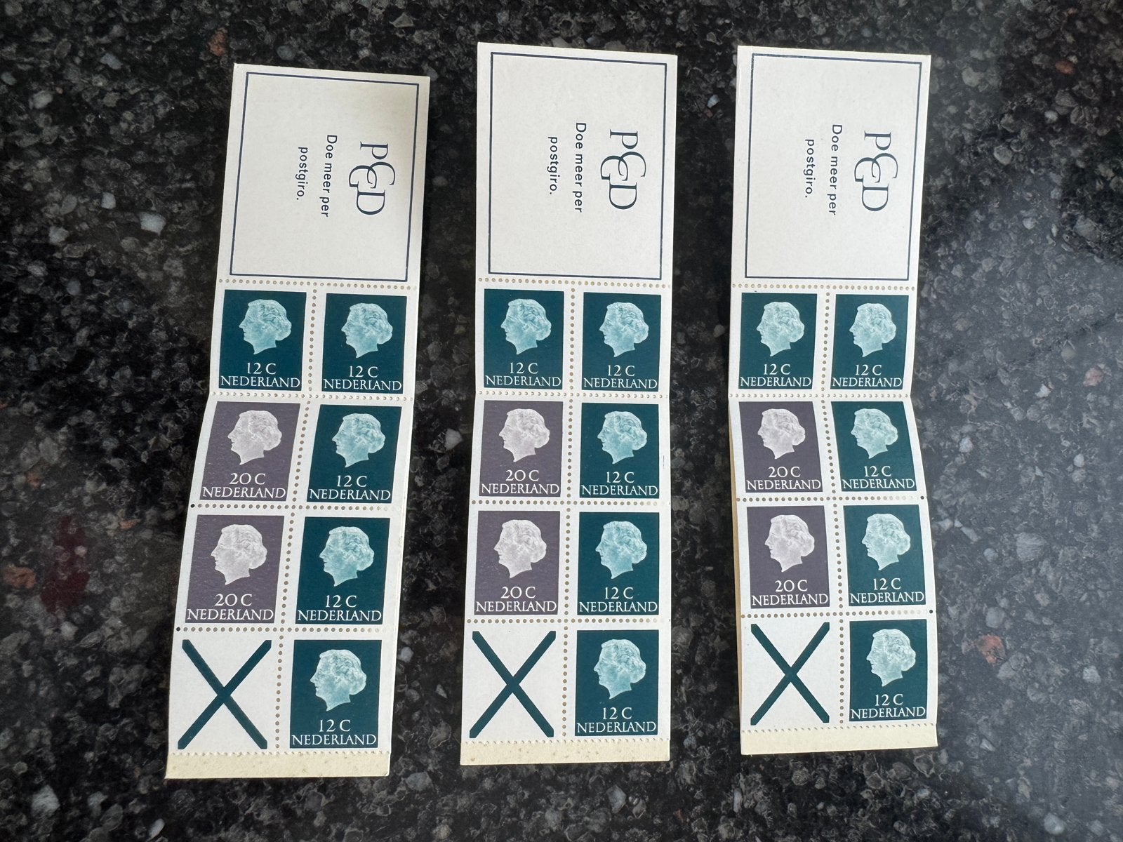 Nederlandse Postzegels P&D 12C en 20C (3 Strips), Ophalen of Verzenden, Na 1940, Postfris