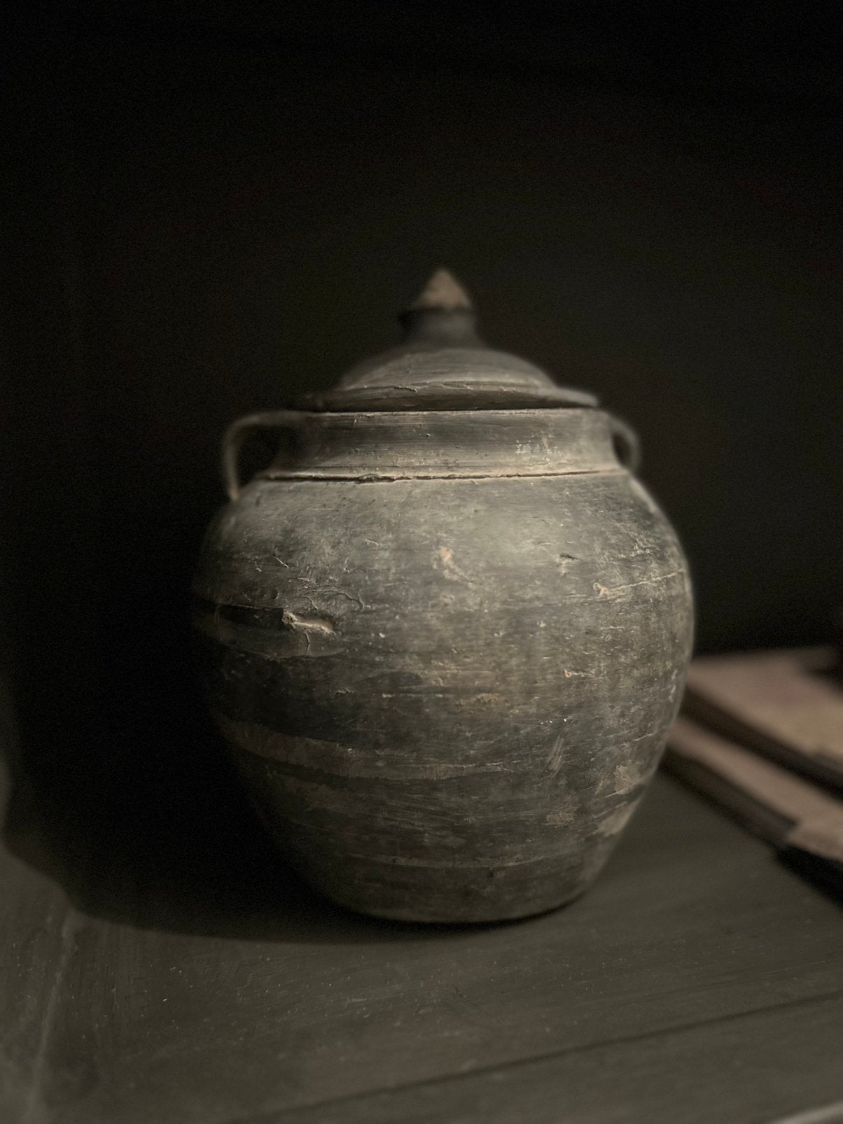 Chinees aardewerk kruikje met deksel urn sober oosters, Ophalen of Verzenden