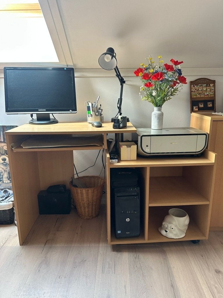 Bureau, kastje + dressoir met klep., Ophalen, Met lades, Zo goed als nieuw