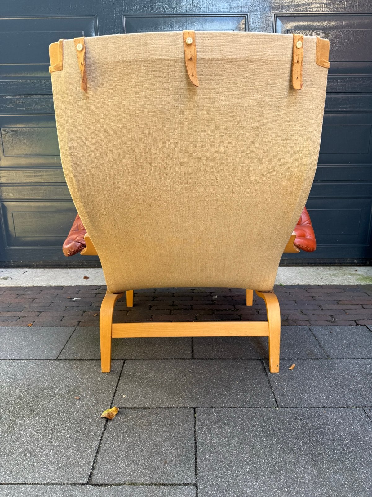 Vintage Dux fauteuil in cognac leer en gebogen beukenhout, Ophalen, Gebruikt, Bruin, Gijpsvintage