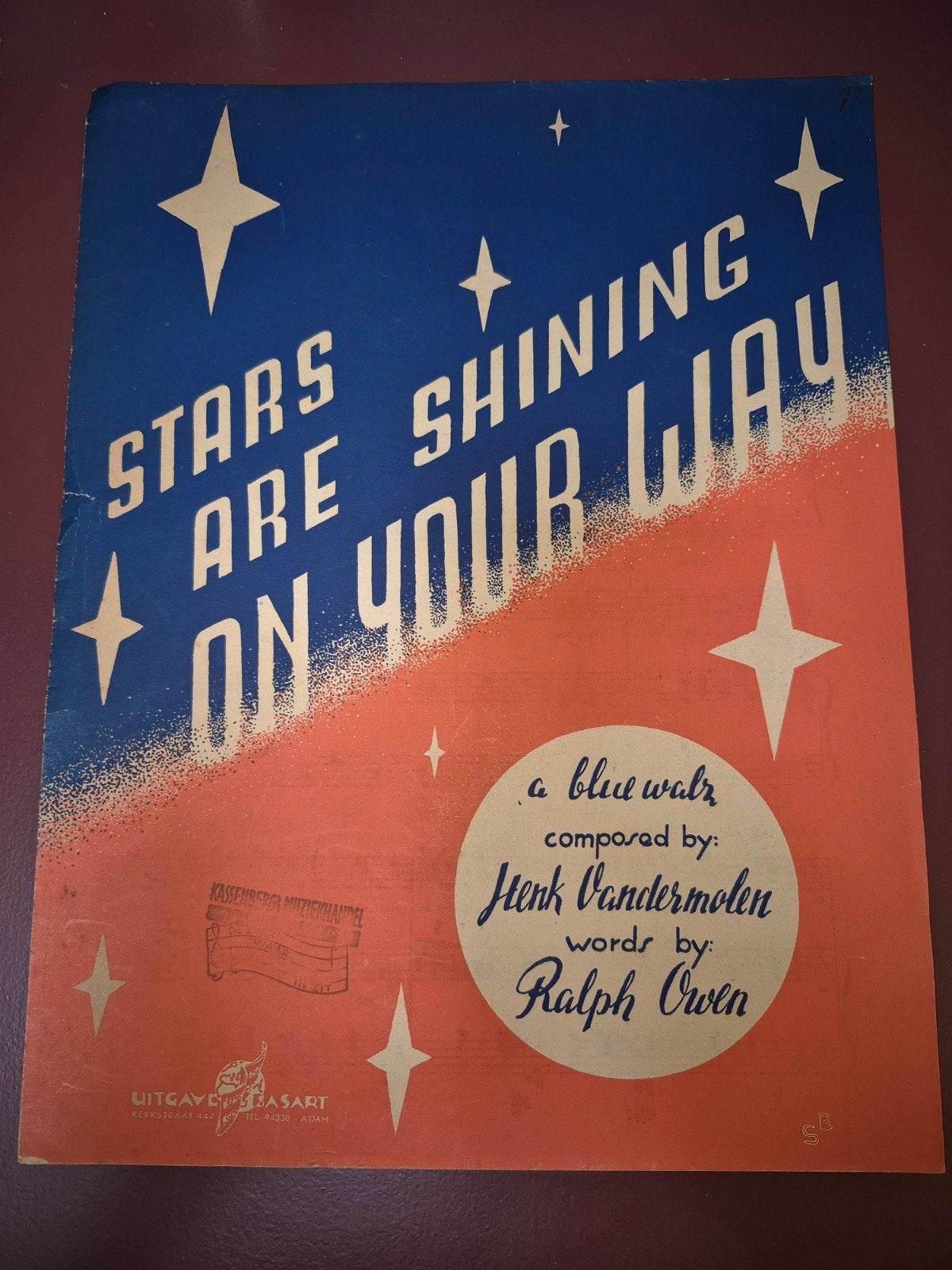 Vintage bladmuziek: Stars Are Shining On Your Way (1947), Zang, Gebruikt, Ophalen of Verzenden, Artiest of Componist