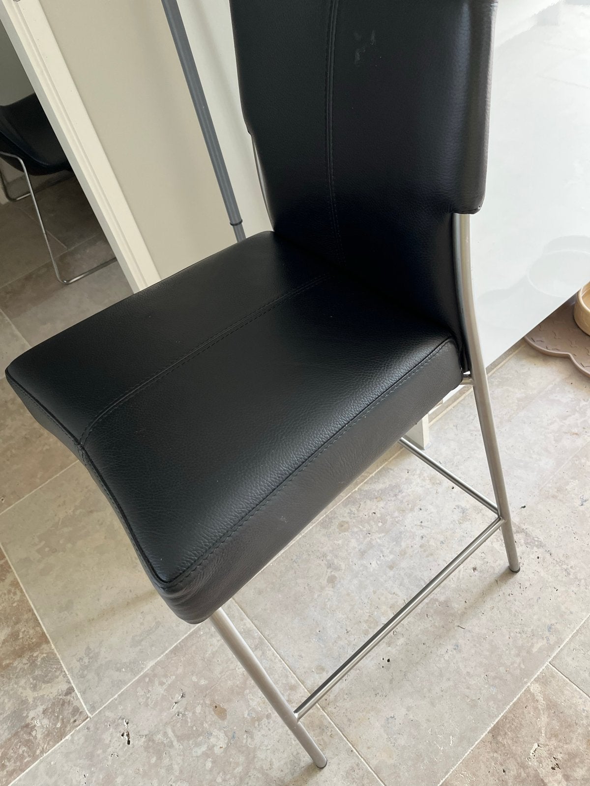 2x Bert Plantagie barkrukken, zwart, 78cm, z.g.a.n., Huis en Inrichting, Ophalen, 60 tot 90 cm, Leer, Zo goed als nieuw